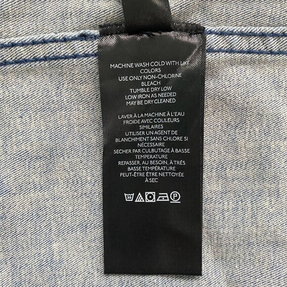 Free People Denim Flat Front Straight Pencil Stretch Mini Skirt,  Size 8 #324 - Picture 7 of 9